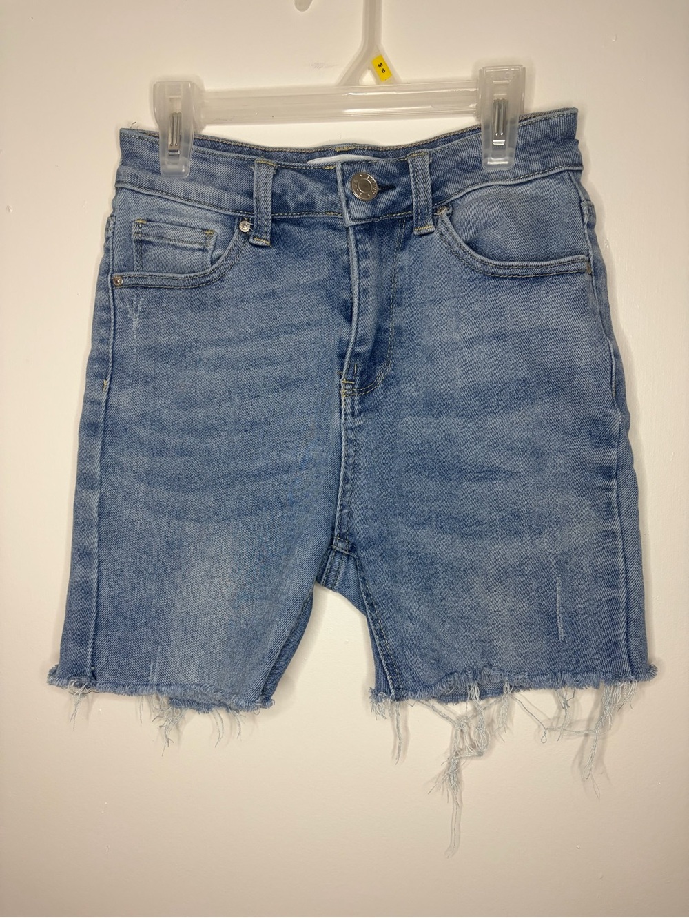 Blue Savvy Women’s Denim Shorts Size 5/27 Light Wash Distressed Raw Hem